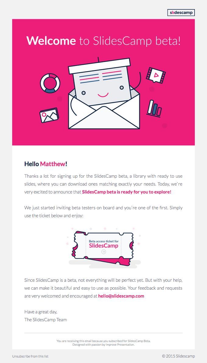 🔐 SlidesCamp Private Beta Ticket 🔐
