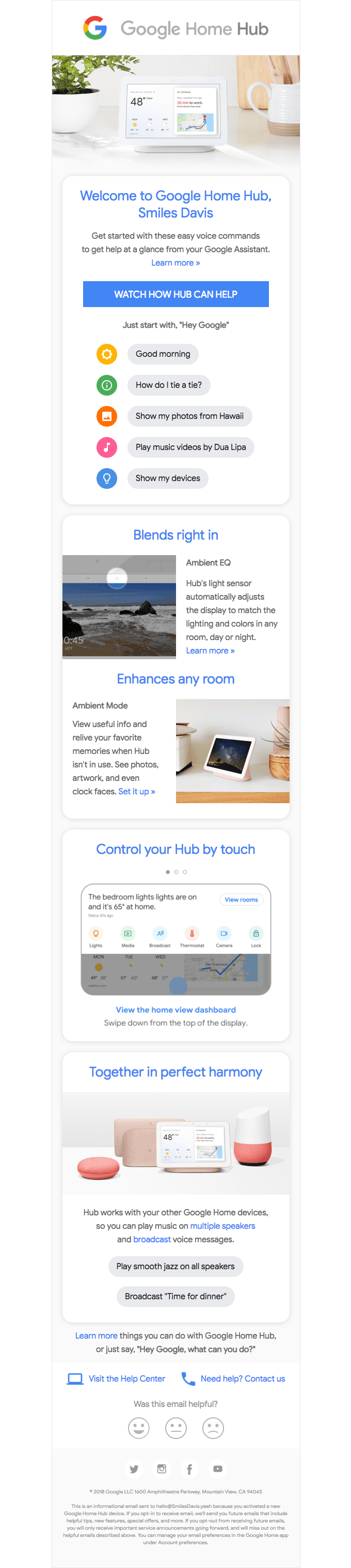 Smiles Davis, welcome to your Google Home Hub