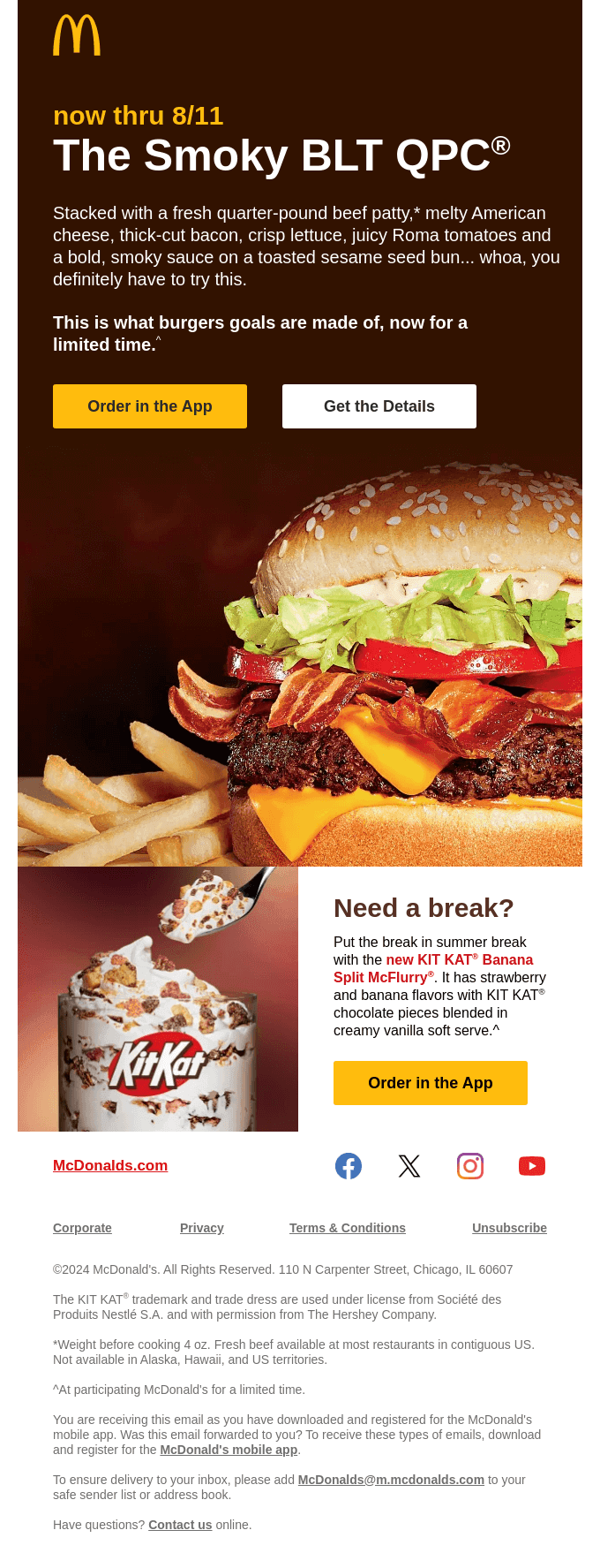 Smoky BLT QPC® & a lil treat (limited time) 🍔🍦