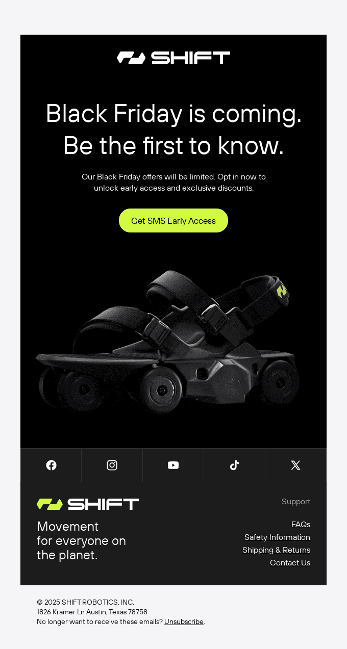 SMS subscribers get Black Friday deals first