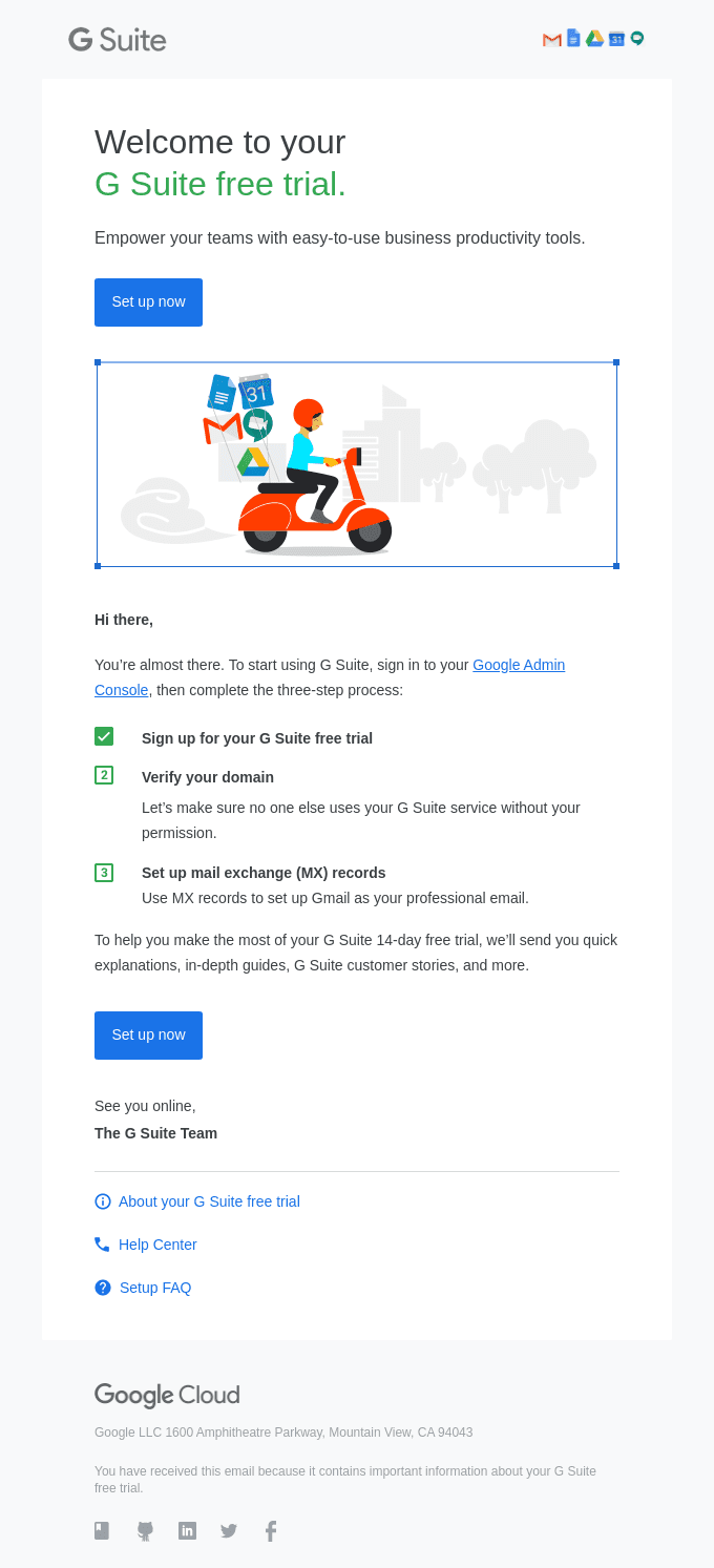 Start using your G Suite free trial today
