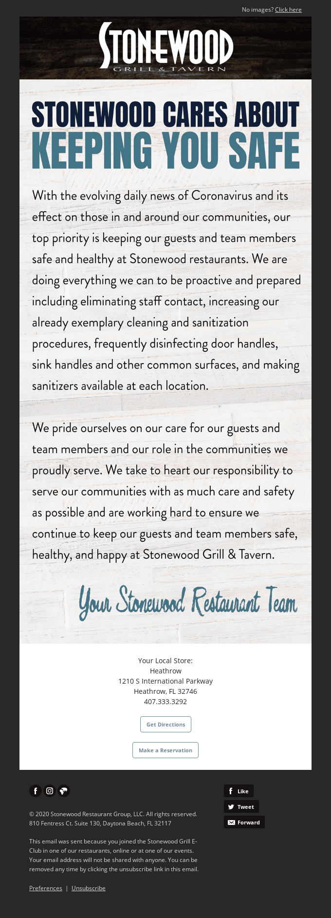 Stonewood Cares About Your Safety
