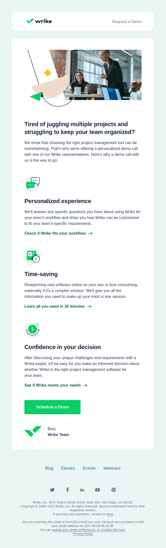 Stop wasting time on research: get a customized demo with Wrike