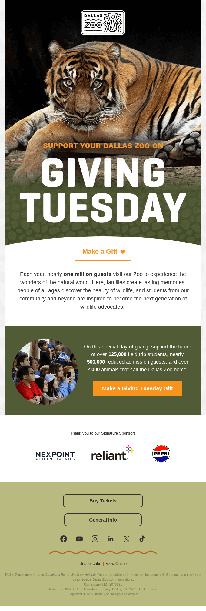 Support Wildlife This Giving Tuesday 🐅🧡