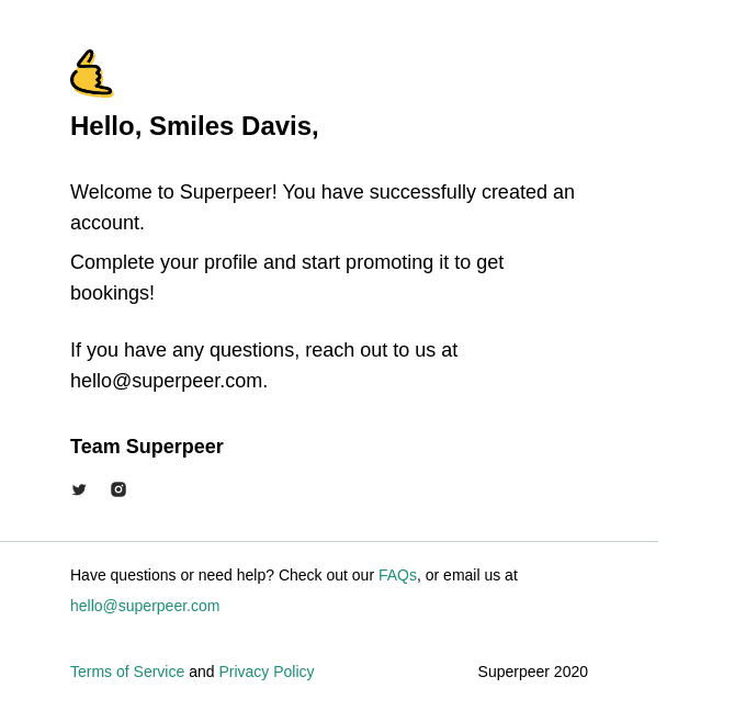 Thank you for becoming a Superpeer