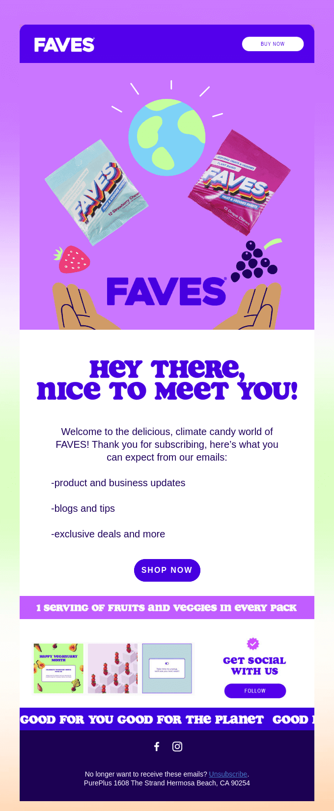 Thank you for subscribing to FAVES! 🎉