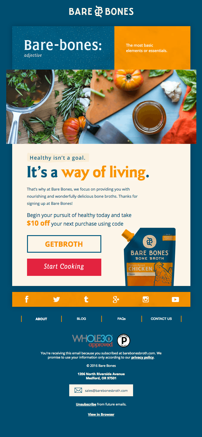 Thanks for signing up at Bare Bones Broth!