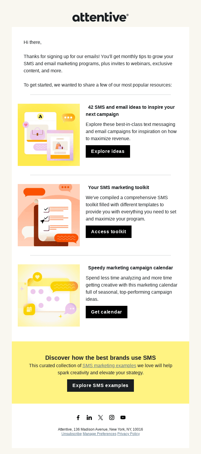 📚 Thanks for signing up! Here’s some resources to boost your SMS & email strategy
