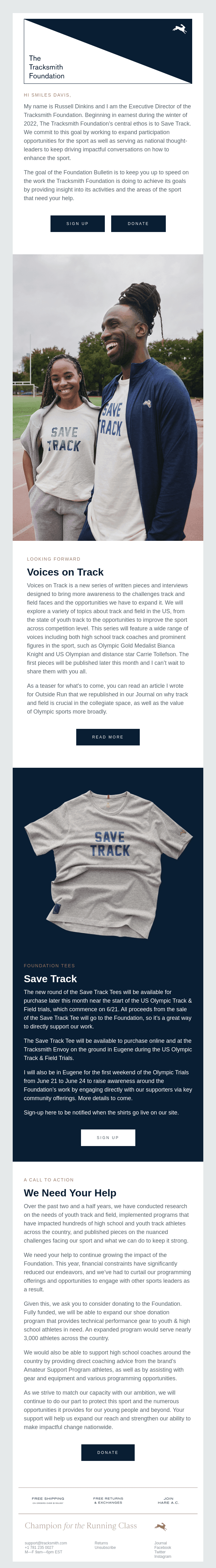 The Tracksmith Foundation Bulletin #1