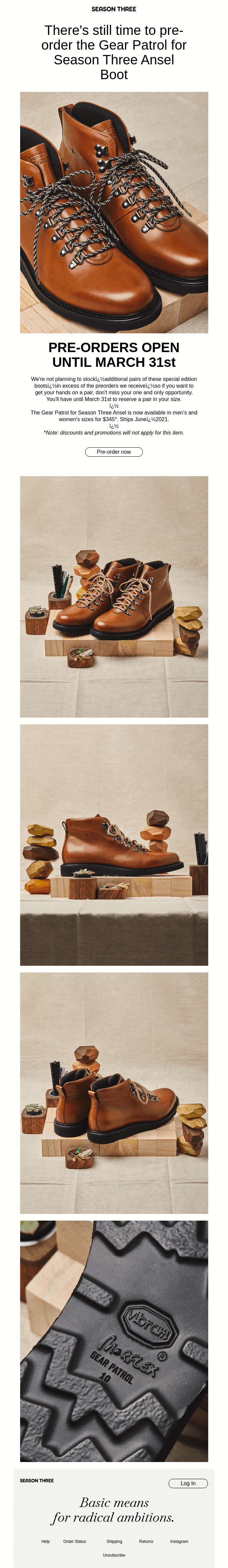 There's still time to pre-order the Gear Patrol for Season Three Ansel Boot