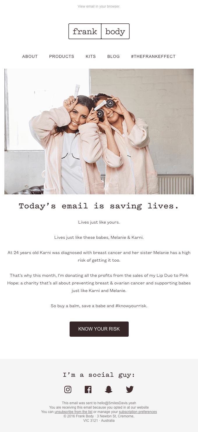 Today’s email is a little different, babe.