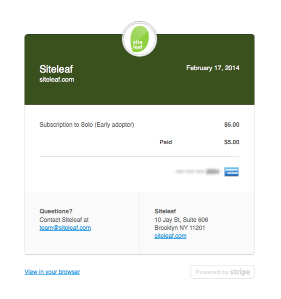 Transactional Email Design from Stripe