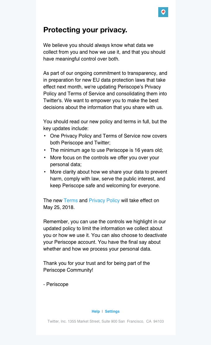 Updates to Periscope’s Terms of Service and Privacy Policy