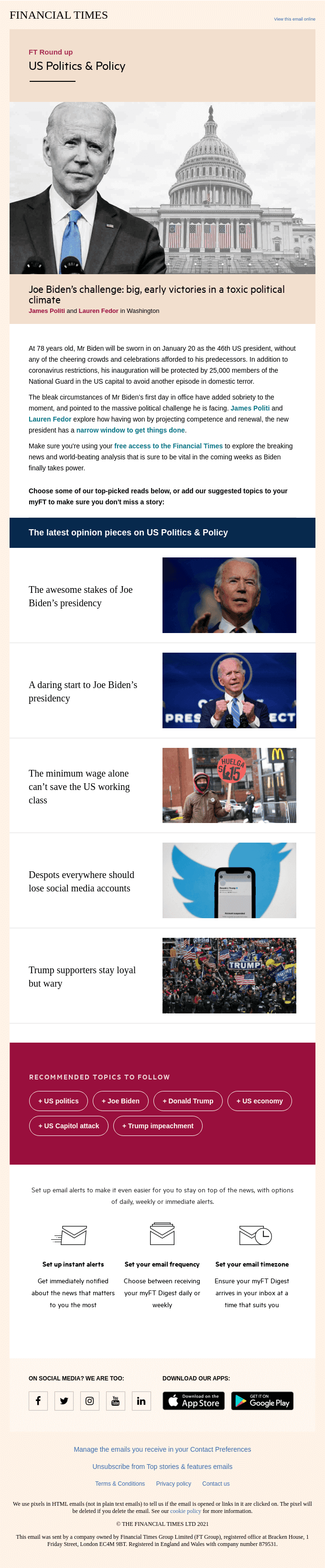 US Politics | A new administration is hours away