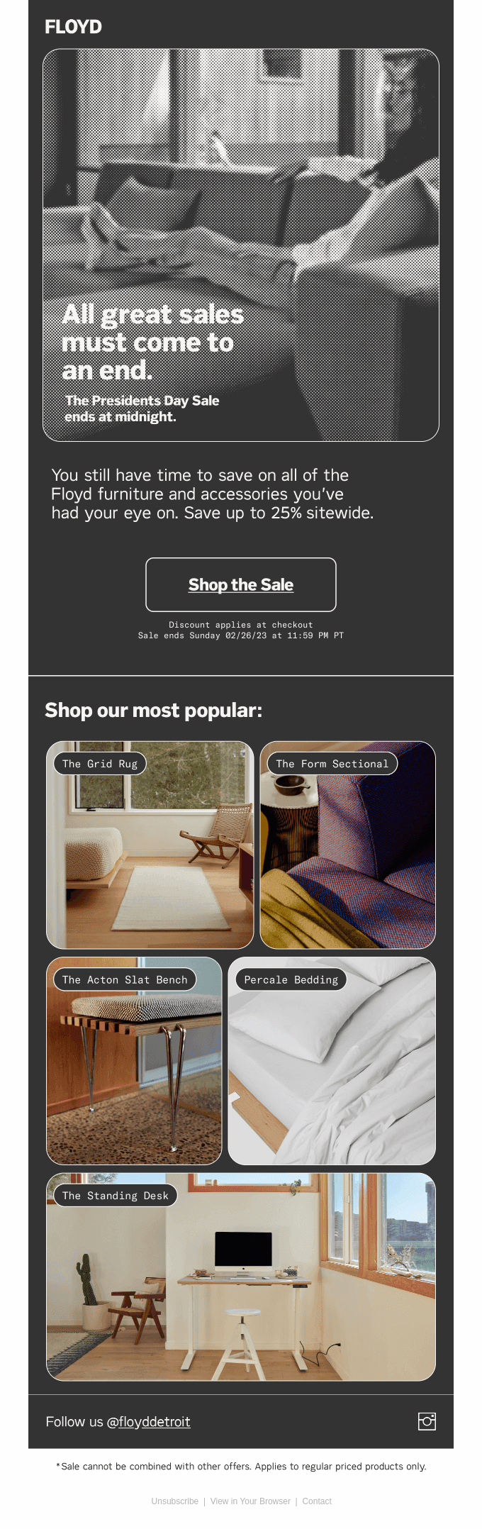Wake up! Floyd’s President’s Day Sale Ends Today