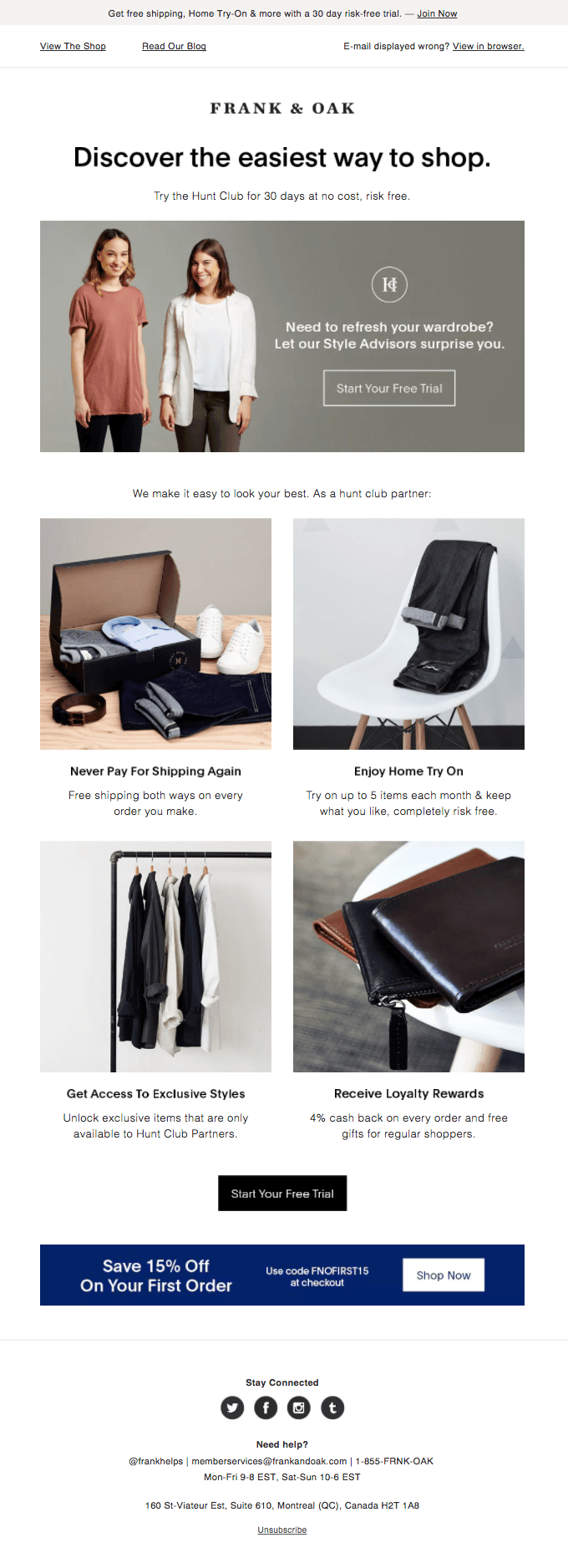 Welcome to Frank & Oak. Here’s A Special Gift To Get You Started