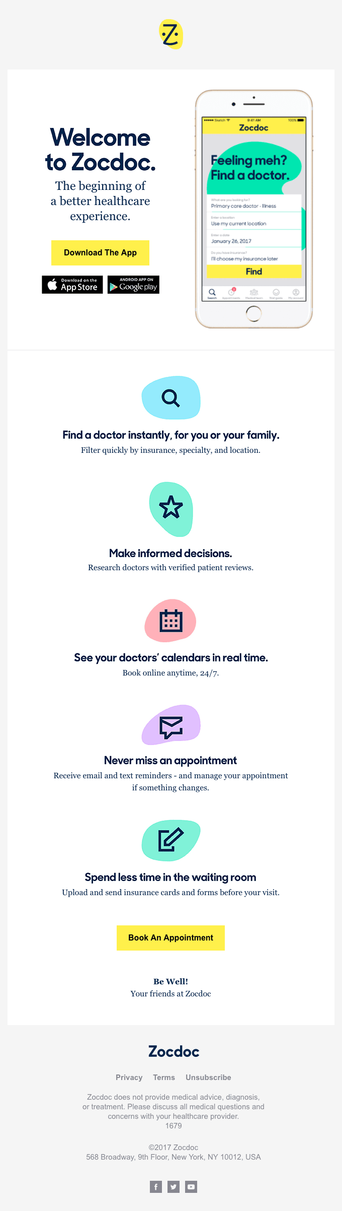 Welcome! Zocdoc will see you now.