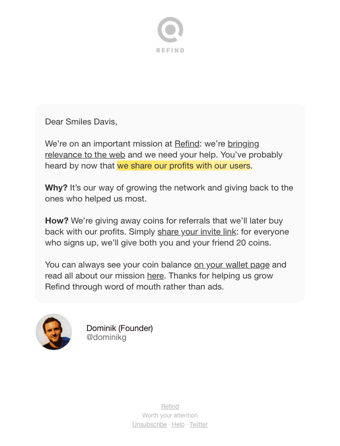 Why we share our profits with our users