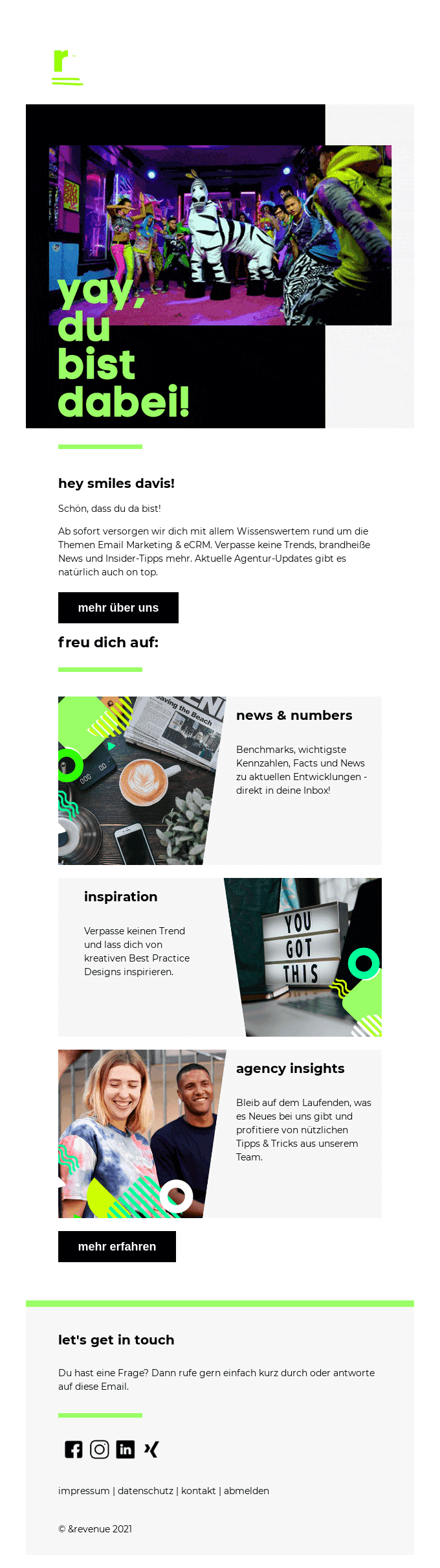 Willkommen zum &revenue-Newsletter 🥳