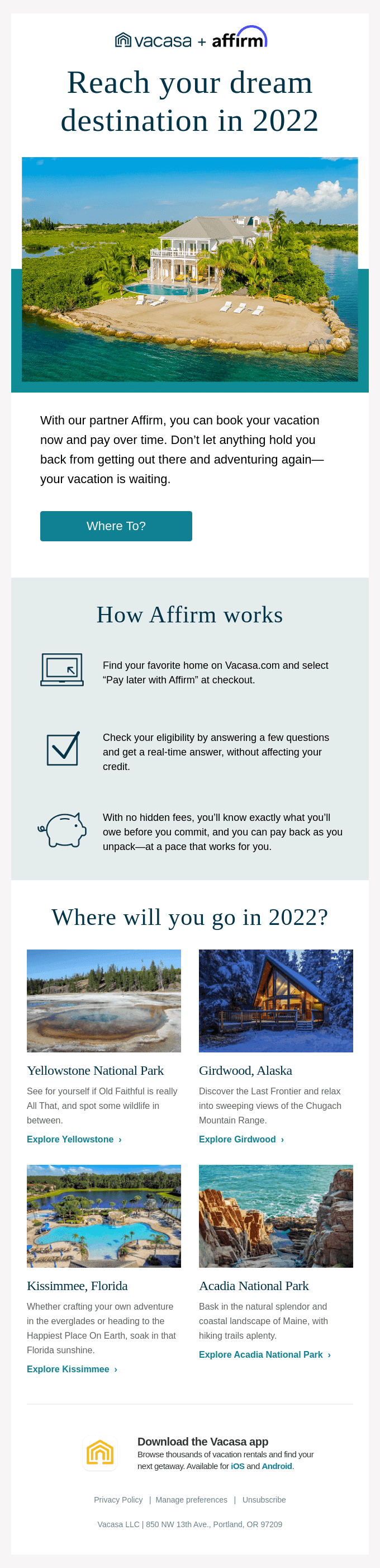 With Affirm, your trip comes first