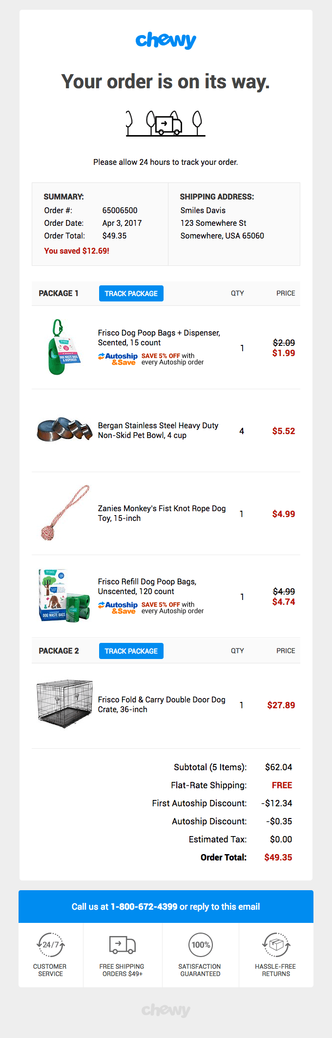 Your Chewy.com order has shipped