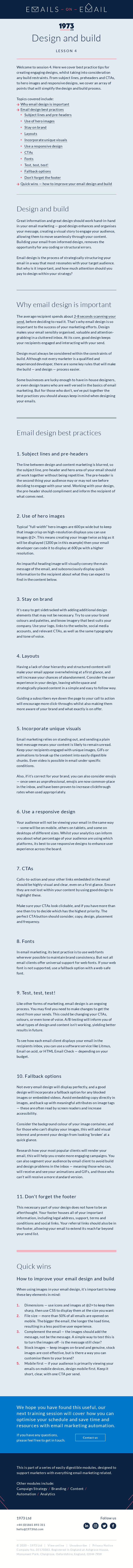 Your complete guide to email marketing - Design and build (4 of 6)