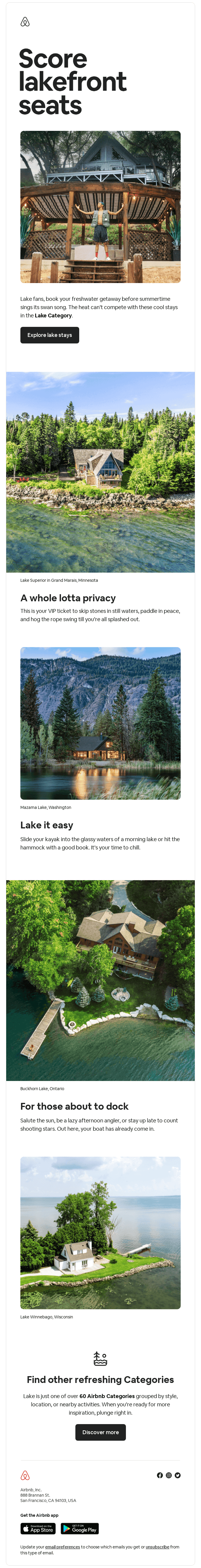 Your lake vacay won’t book itself