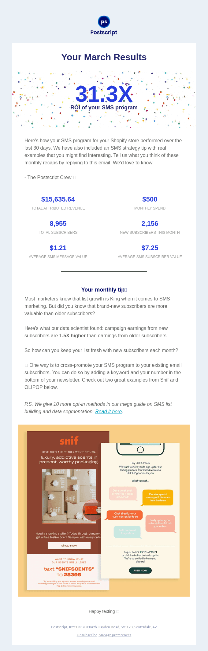 Your Postscript Results for March 🎉