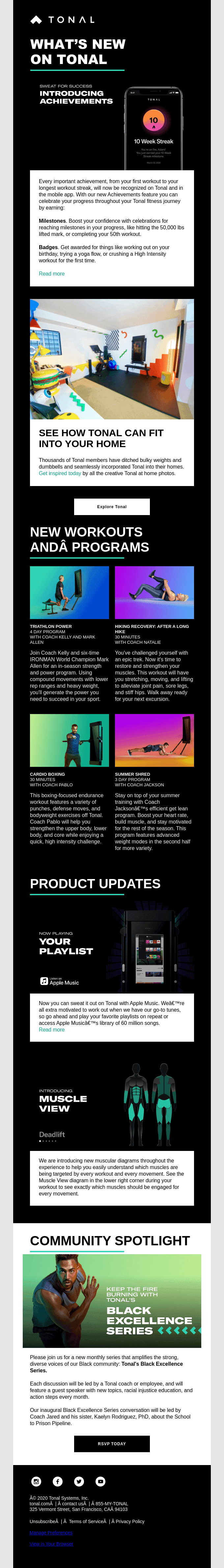 Your September Tonal Newsletter is here