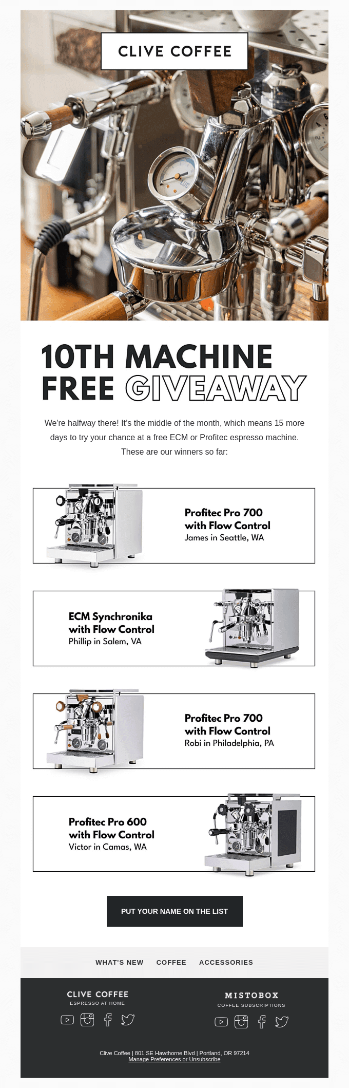 Your shot at a free ECM or Profitec espresso machine