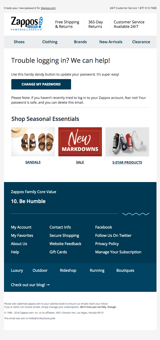 Your Zappos.com (http://zappos.com/) Password