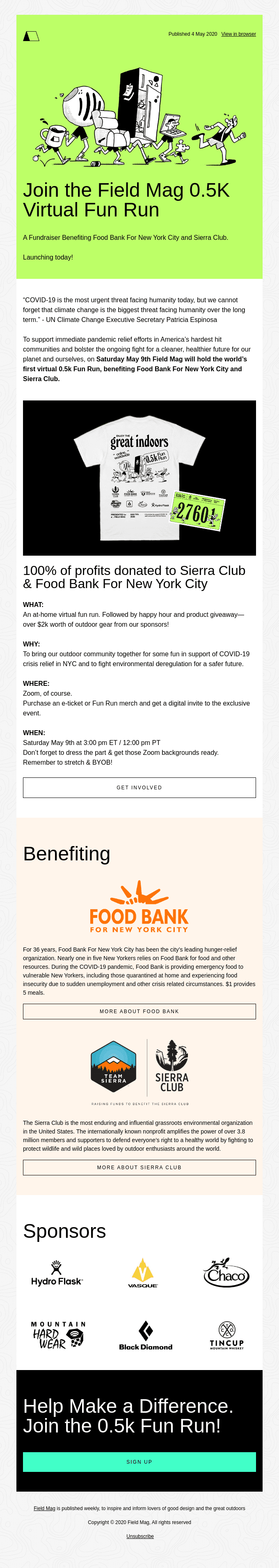 You’re Invited—Join the Field Mag 0.5K Fun Run